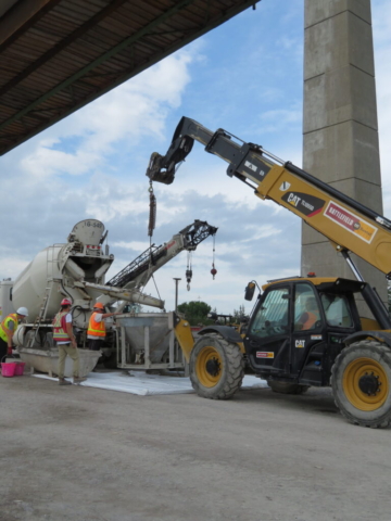 Preparing the concrete placement on pier 9