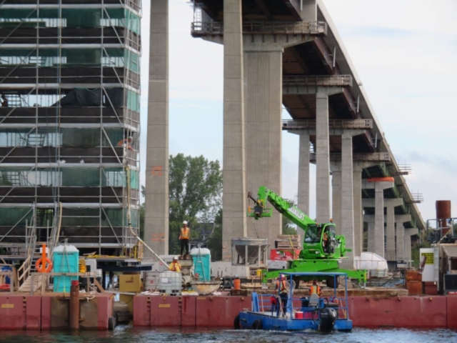 Concrete placement on pier 10