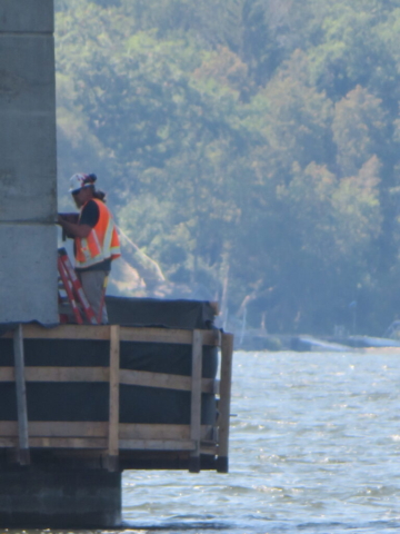 Concrete chipping on pier 2