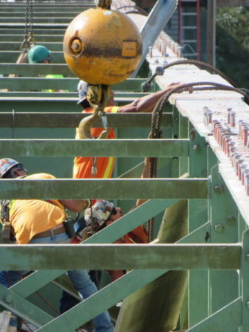 Installing cables in preparation for girder removals