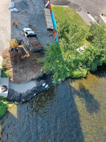 Top view of the excavation for the dock expansion