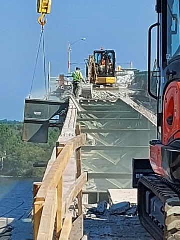 Completed section of removed concrete deck