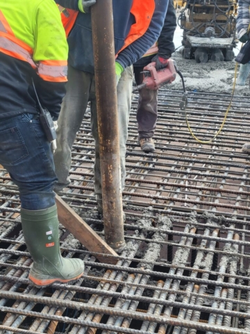 Placing concrete, pier 11 diaphragm