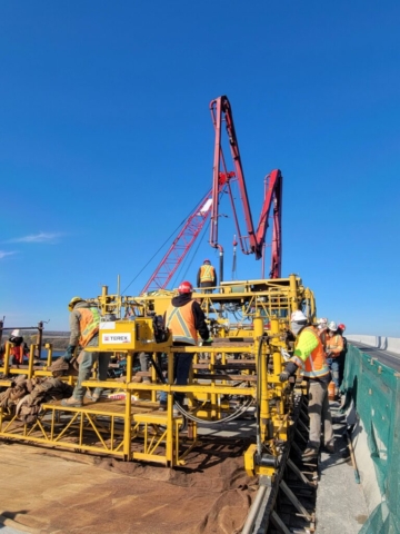 Northview of concrete deck placement