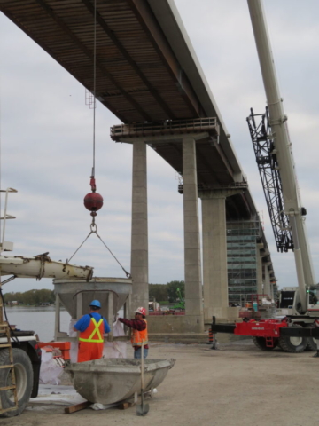 Preparing the concrete hopper, containment for concrete placement