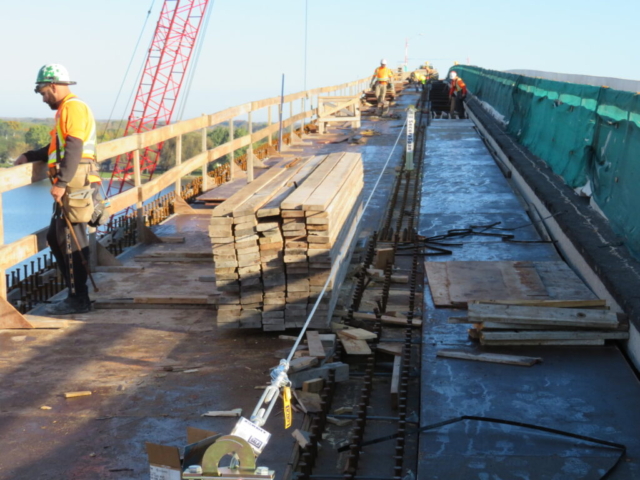 North view of the deck formwork installation