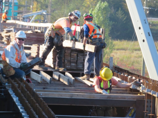 South view of formwork installation