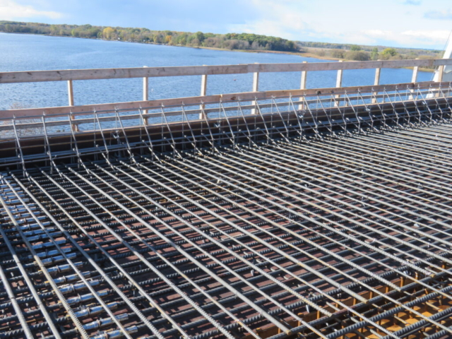 West view of completed rebar