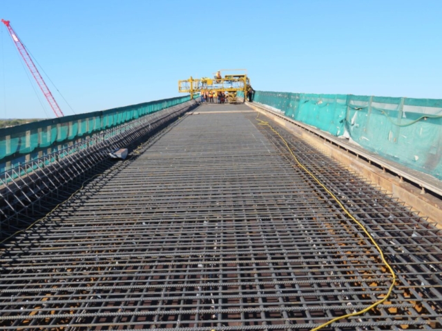 Northview of the deck prior to concrete placement