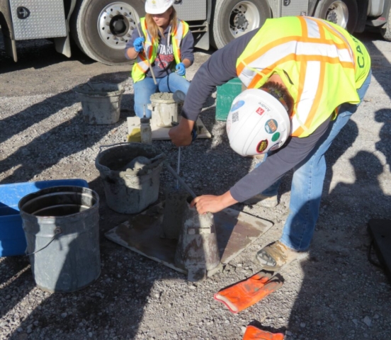 Concrete testing prior to deck placement