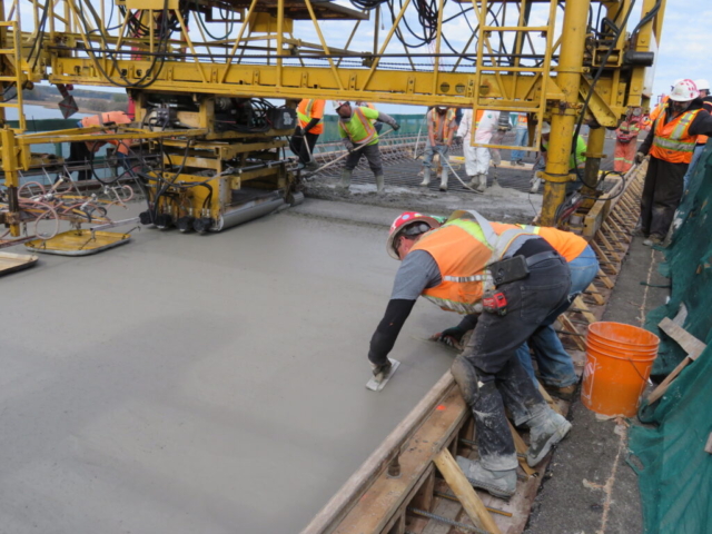 Finishing the edge of the concrete deck