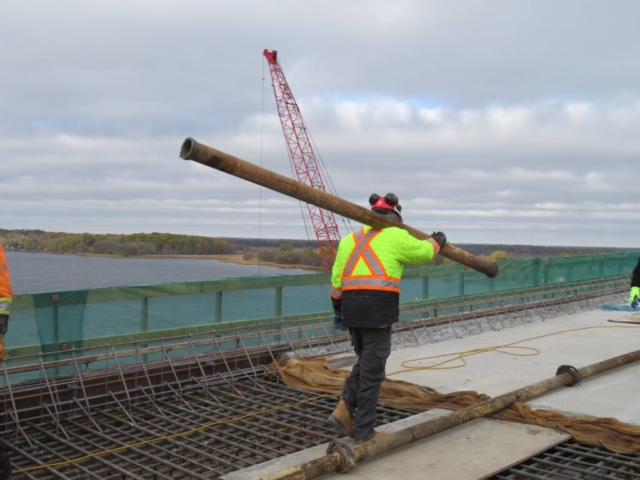 Removed section of concrete pump hose