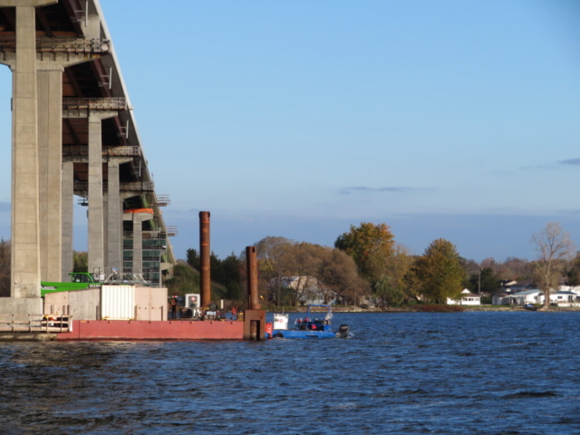 Barge and Manulift at pier 9