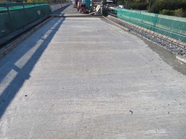 Section of completed concrete deck