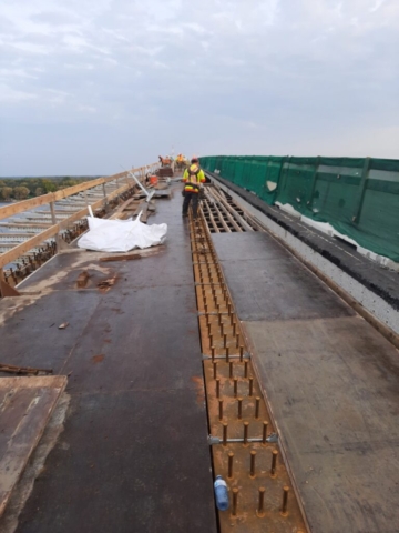 Northview of deck formwork and work platform