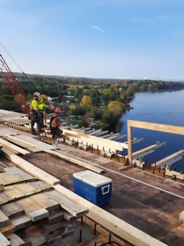 Looking west, work platform installation