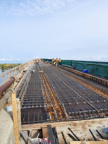 Expanded view of rebar installation