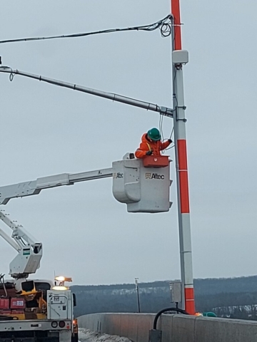 Installing traffic signals, wiring