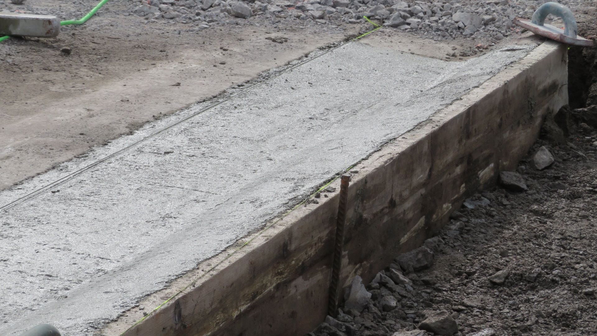 Completed section of curb and gutter