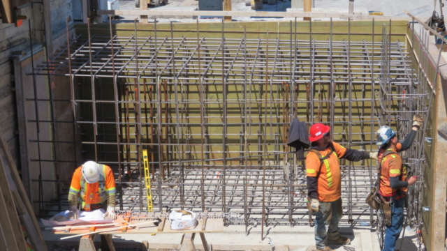 Rebar installation on the south abutment