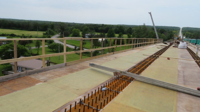 Installed section of deck formwork