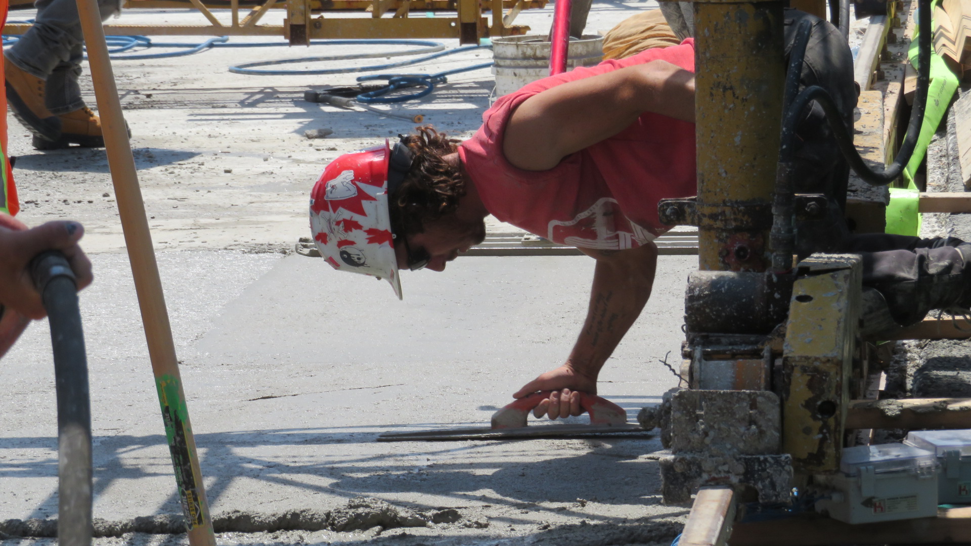 Troweling the concrete