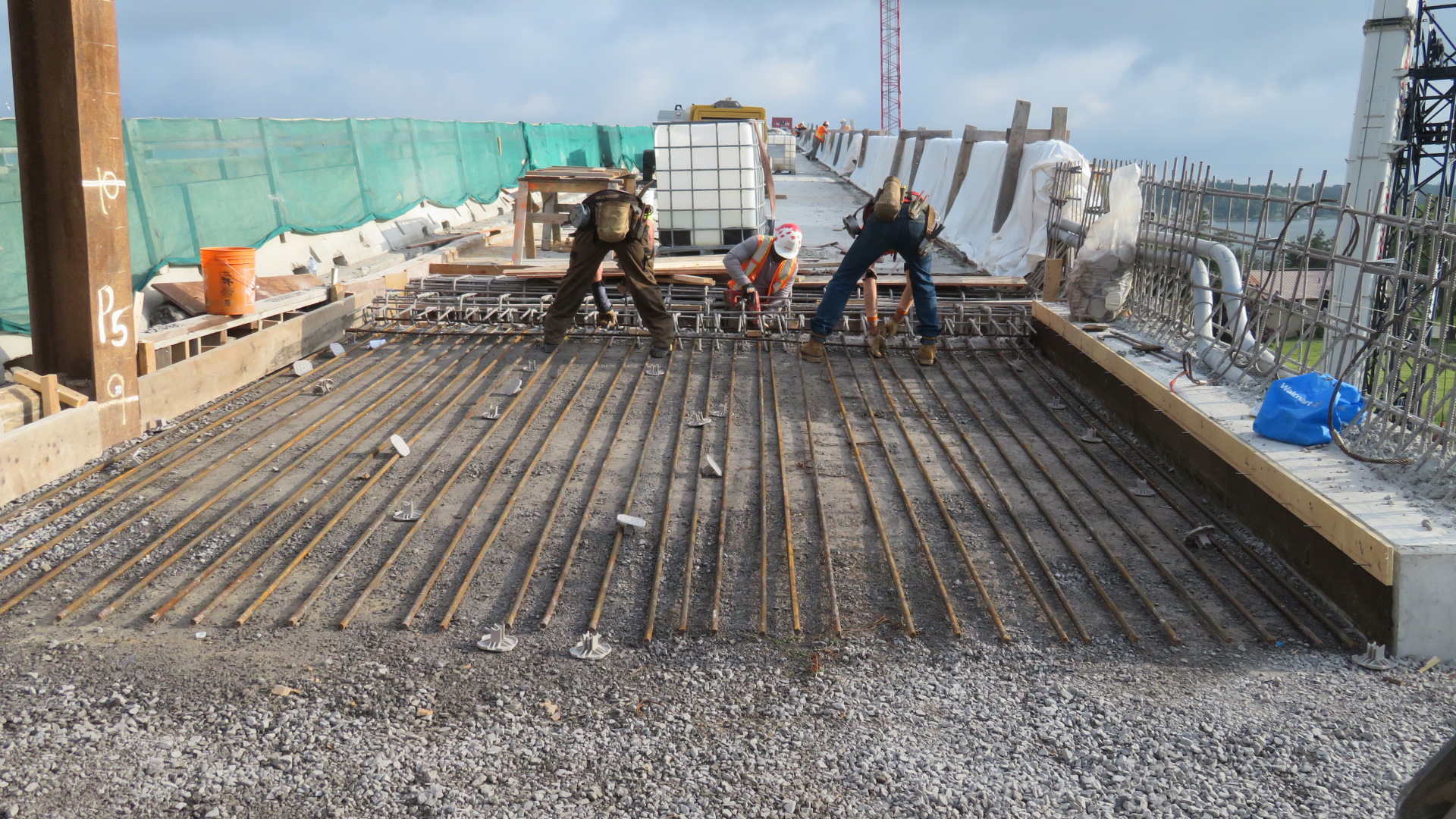 Starting the rebar for the approach slab