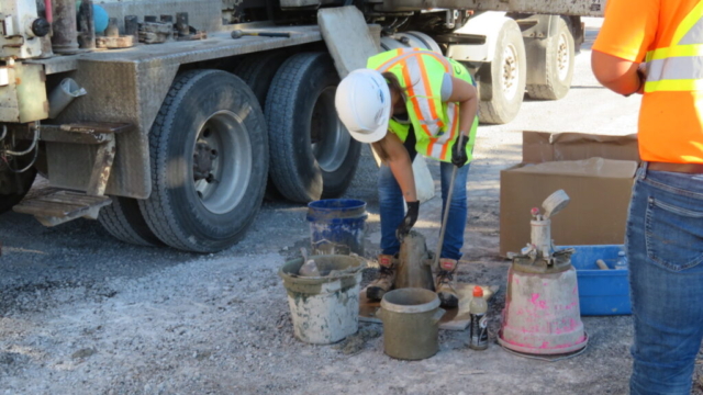 Testing concrete prior to placement