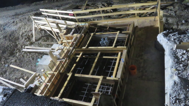 Top view of south abutment formwork