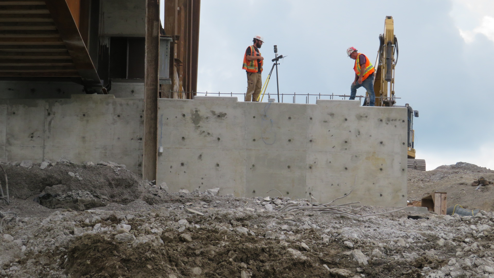 Completed concrete on the south abutment