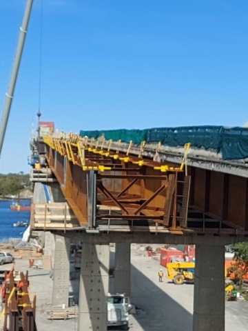 View north of installed girders
