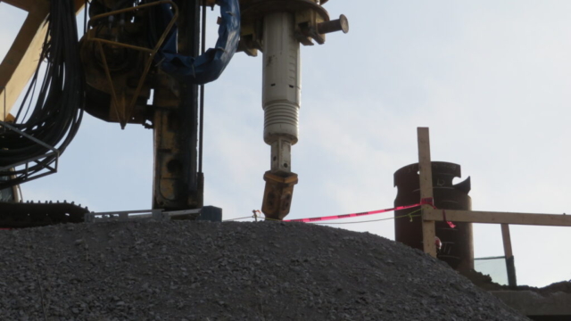 Attaching the auger to the drill