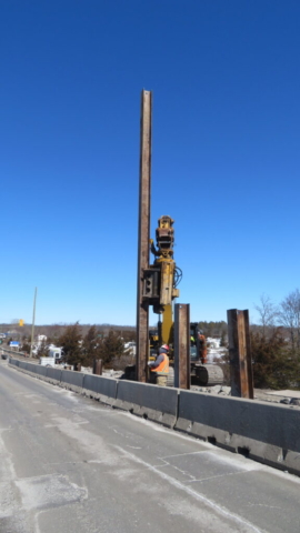 View north, H-pile installation