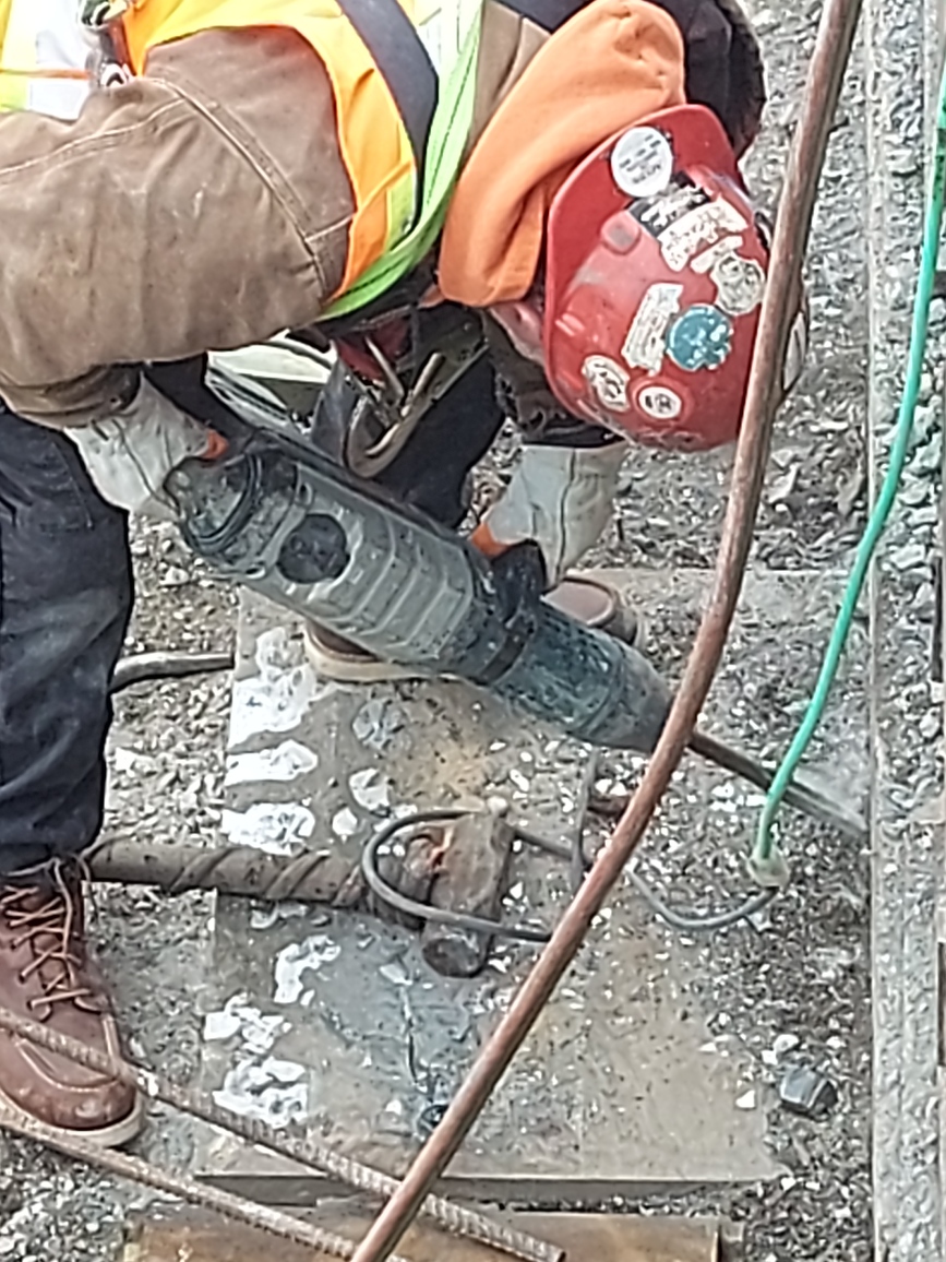 Concrete removal on pier cap 5