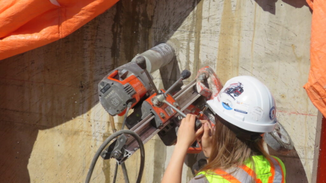 AVS coring on the north abutment