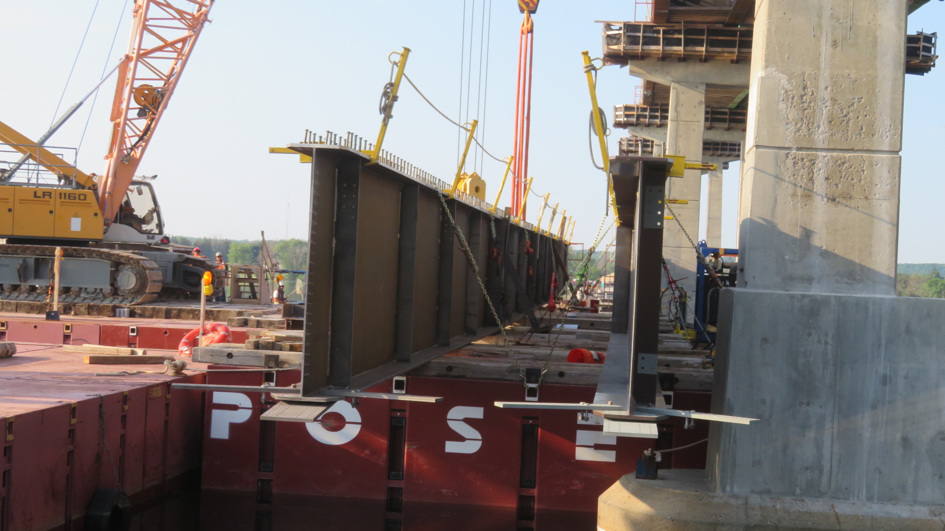 Girders to be installed between piers 2-1