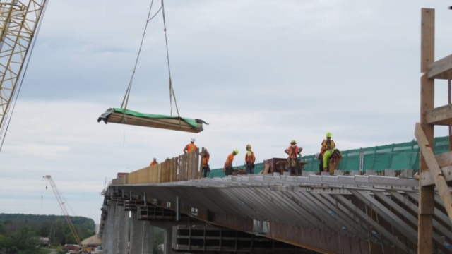 Lifting lumber to the deck for formwork installation