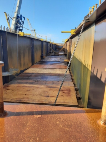 Installed false decking between the new girders