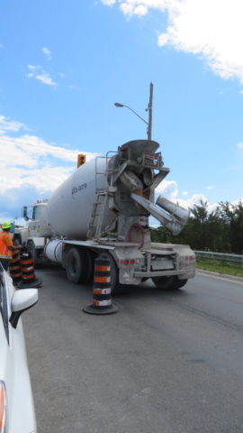 Backing in the concrete truck