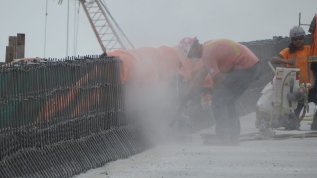 Cleaning out the rebar before formwork installation